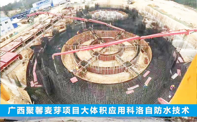 廣西聚馨麥芽項目混凝土抗裂應用科洛自防水技術