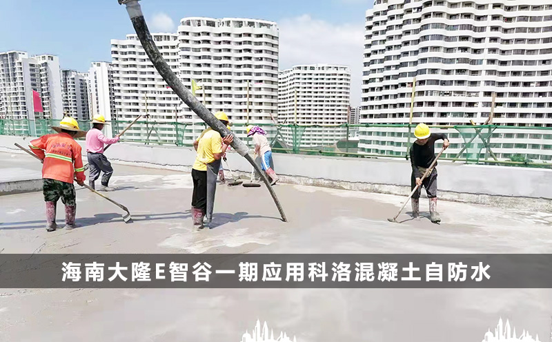 海南大隆E智谷一期應用混凝土自防水